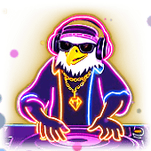 Neon DJ Penguin Stream Gift